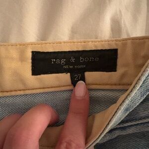 Rag & Bone Denim with Tan Leather Patch